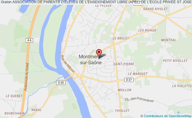 plan association Association De Parents D'eleves De L'enseignement Libre (apel) De L'ecole Privee St Joseph De Montmerle-sur-saone 