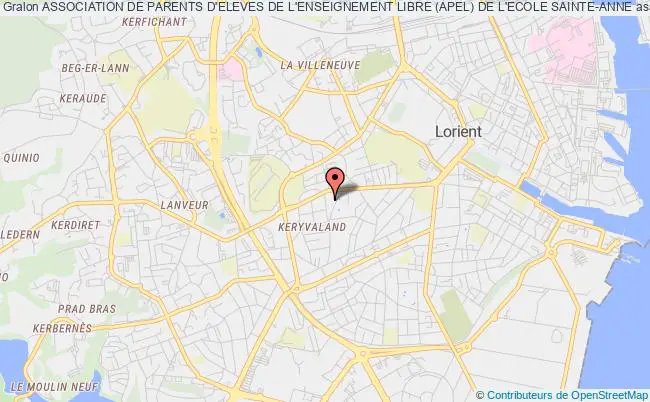 plan association Association De Parents D'eleves De L'enseignement Libre (apel) De L'ecole Sainte-anne Lorient