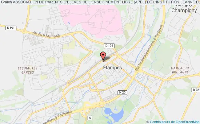 ASSOCIATION DE PARENTS D'ELEVES DE L'ENSEIGNEMENT LIBRE (APEL) DE L'INSTITUTION JEANNE D'ARC ETAMPES