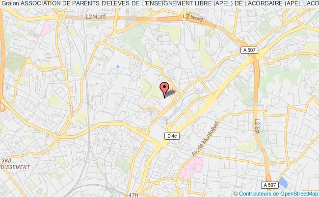 plan association Association De Parents D'eleves De L'enseignement Libre (apel) De Lacordaire (apel Lacordaire) Marseille