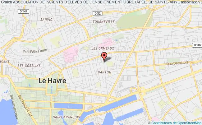 plan association Association De Parents D'eleves De L'enseignement Libre (apel) De Sainte-anne Le Havre