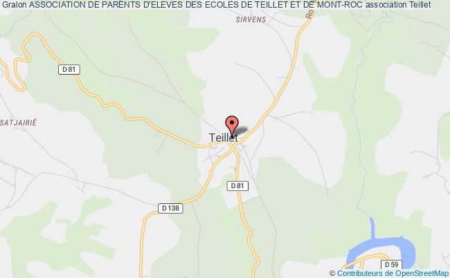 plan association Association De Parents D'eleves Des Ecoles De Teillet Et De Mont-roc Teillet