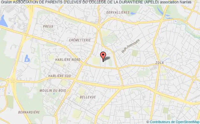 plan association Association De Parents D'eleves Du College De La Durantiere (apeld) Nantes