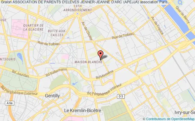 plan association Association De Parents D'eleves Jenner-jeanne D'arc (apejja) PARIS