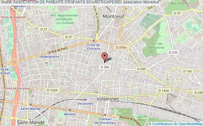 plan association Association De Parents D'enfants Sourd-93(apes93) Montreuil