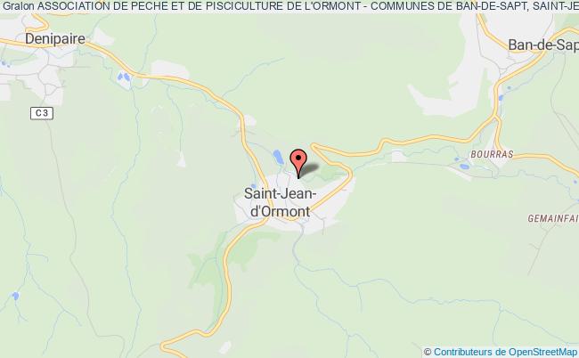 plan association Association De Peche Et De Pisciculture De L'ormont - Communes De Ban-de-sapt, Saint-jean-d'ormont, Chatas Saint-Jean-d'Ormont