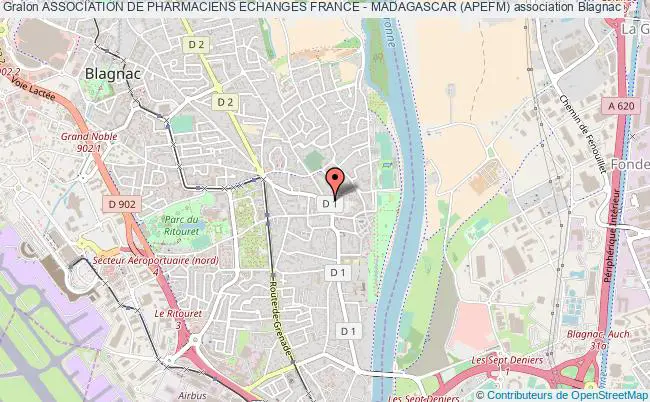 plan association Association De Pharmaciens Echanges France - Madagascar (apefm) Blagnac