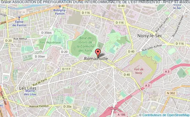 plan association Association De Prefiguration D'une Intercommunalite De L'est Parisien 93 - Apiep 93 Romainville