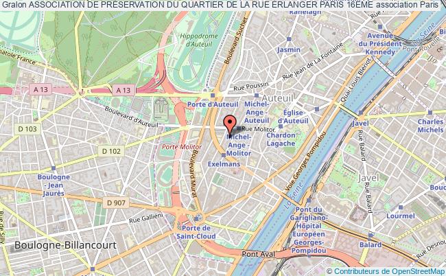 plan association Association De PrÉservation Du Quartier De La Rue Erlanger Paris 16eme Paris
