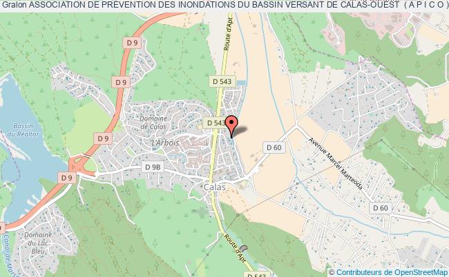 plan association Association De PrÉvention Des Inondations Du Bassin Versant De Calas-ouest  ( A P I C O ) Cabriès