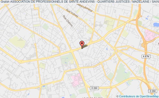 plan association Association De Professionnels De SantÉ Angevins - Quartiers Justices / Madelaine / Saint LÉonard Angers