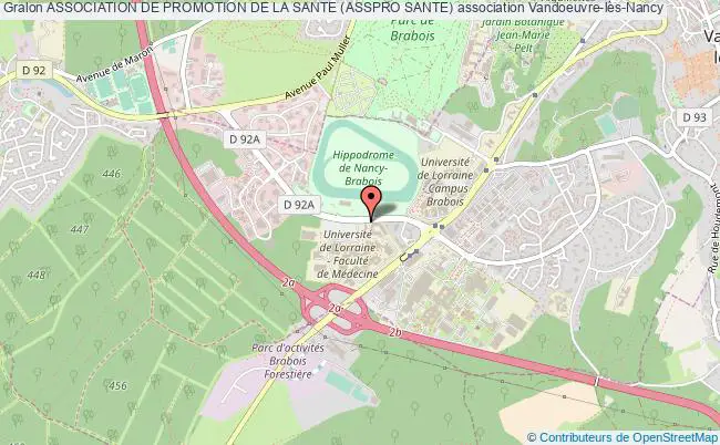 plan association Association De Promotion De La Sante (asspro Sante) Vandoeuvre-lès-Nancy