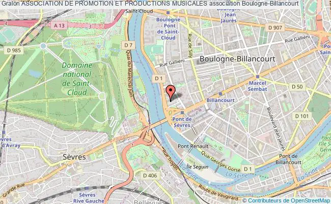 plan association Association De Promotion Et Productions Musicales Boulogne-Billancourt