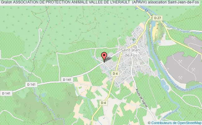 plan association Association De Protection Animale Vallee De L'herault  (apavh) Saint-Jean-de-Fos