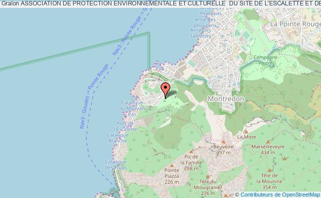 plan association Association De Protection Environnementale Et Culturelle  Du Site De L'escalette Et Des Calanques Marseille