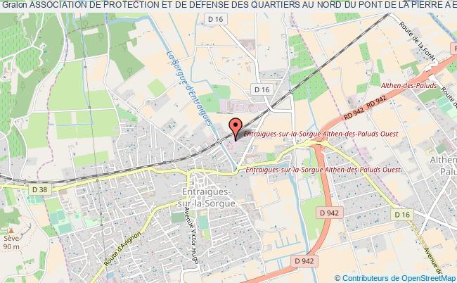 plan association Association De Protection Et De Defense Des Quartiers Au Nord Du Pont De La Pierre A Entraigues Sur La Sorgue Entraigues-sur-la-Sorgue