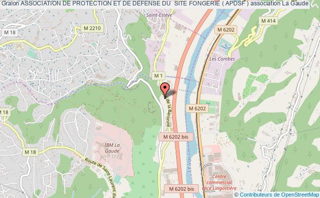 plan association Association De Protection Et De Defense Du  Site Fongerie ( Apdsf ) La  Gaude