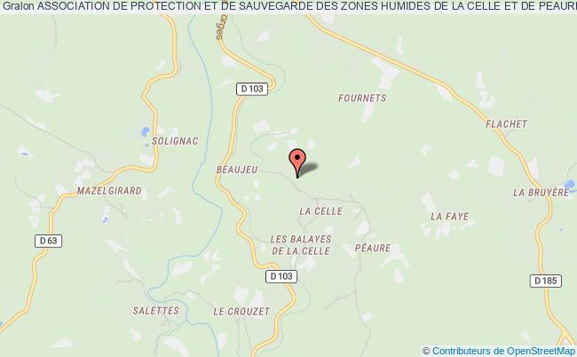 plan association Association De Protection Et De Sauvegarde Des Zones Humides De La Celle Et De Peaure (43400) Le    Chambon-sur-Lignon