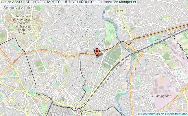 plan association Association De Quartier Justice-hirondelle Montpellier