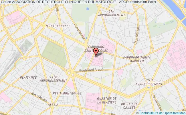 plan association Association De Recherche Clinique En Rhumatologie - Arcr Paris