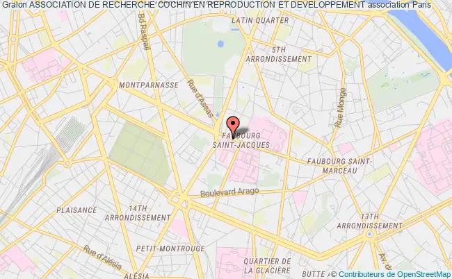 plan association Association De Recherche Cochin En Reproduction Et Developpement Paris