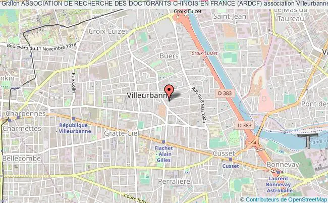 plan association Association De Recherche Des Doctorants Chinois En France (ardcf) Villeurbanne