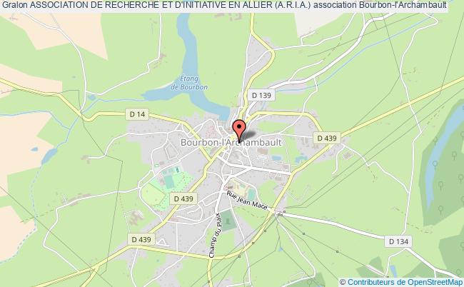 plan association Association De Recherche Et D'initiative En Allier (a.r.i.a.) Bourbon-l'Archambault
