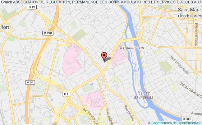 plan association Association De Regulation, Permanence Des Soins Ambulatoires Et Services D'acces Aux Soins Du Departement Du Val De Marne Créteil