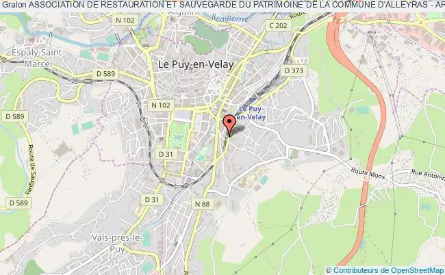 plan association Association De Restauration Et Sauvegarde Du Patrimoine De La Commune D'alleyras - Arspca Le    Puy-en-Velay