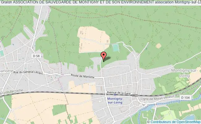 plan association Association De Sauvegarde De Montigny Et De Son Environnement Montigny-sur-Loing