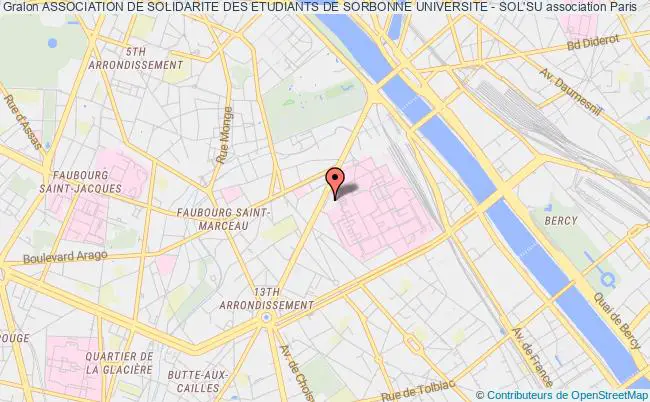 plan association Association De Solidarite Des Etudiants De Sorbonne Universite - Sol'su Paris