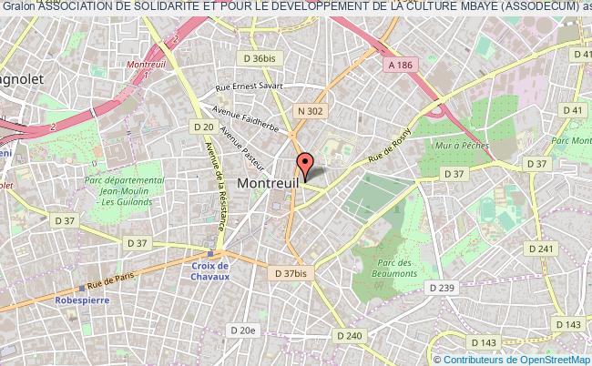 plan association Association De Solidarite Et Pour Le Developpement De La Culture Mbaye (assodecum) Montreuil