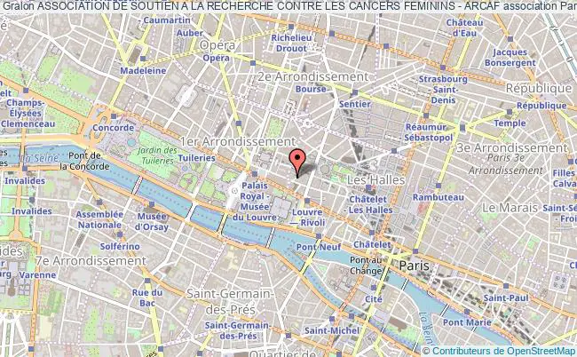 plan association Association De Soutien A La Recherche Contre Les Cancers Feminins - Arcaf Paris