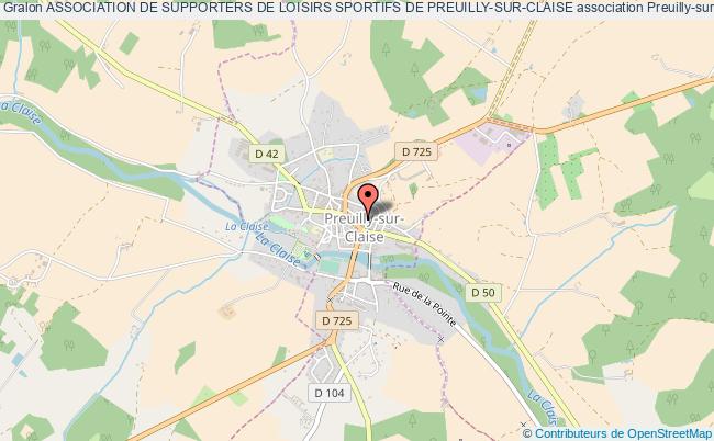 plan association Association De Supporters De Loisirs Sportifs De Preuilly-sur-claise Preuilly-sur-Claise