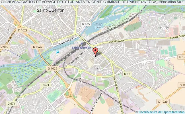 plan association Association De Voyage Des Etudiants En Genie Chimique De L'aisne (avegca) Saint-Quentin