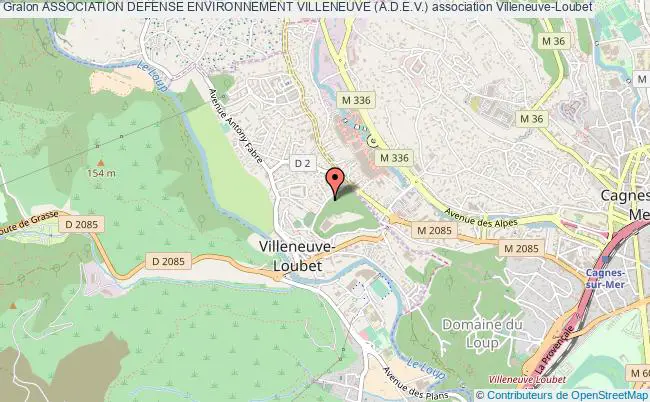 plan association Association Defense Environnement Villeneuve (a.d.e.v.) Villeneuve-Loubet
