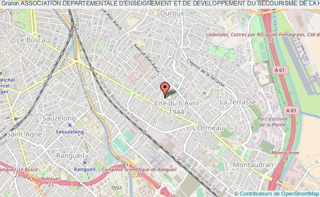 plan association Association Departementale D'enseignement Et De Developpement Du Secourisme De La Haute-garonne (adeds 31) Toulouse