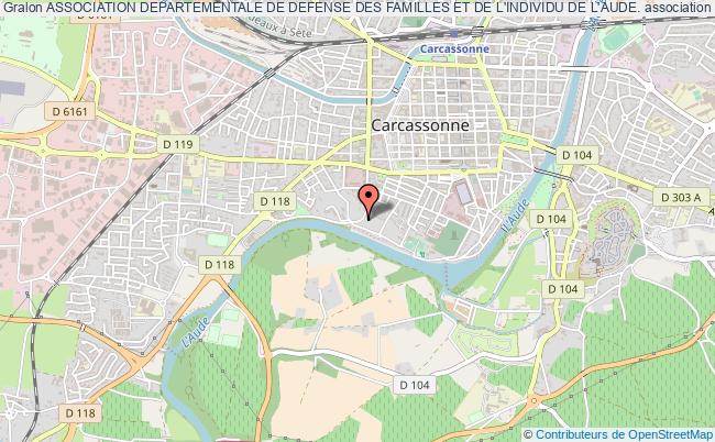 plan association Association Departementale De Defense Des Familles Et De L'individu De L'aude. Carcassonne