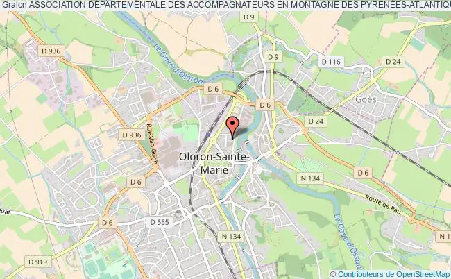 plan association Association DÉpartementale Des Accompagnateurs En Montagne Des PyrenÉes-atlantiques Oloron-Sainte-Marie