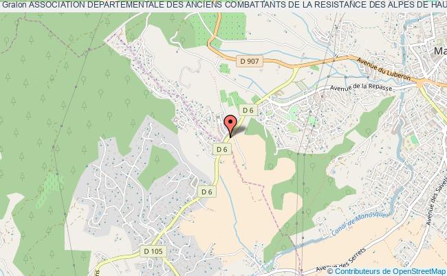 plan association Association Departementale Des Anciens Combattants De La Resistance Des Alpes De Haute Provence Manosque