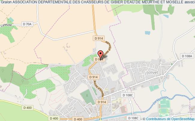 plan association Association Departementale Des Chasseurs De Gibier D'eau De Meurthe Et Moselle Lunéville