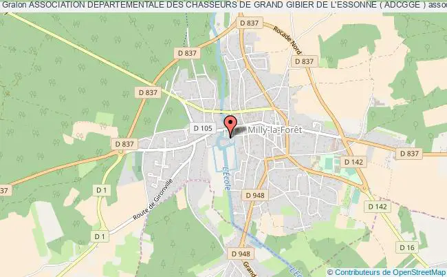 plan association Association Departementale Des Chasseurs De Grand Gibier De L'essonne ( Adcgge ) Milly-la-Forêt