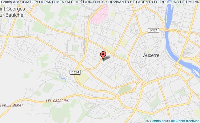 plan association Association Departementale Des Conjoints Survivants Et Parents D'orphelins De L'yonne - Favec 89 Auxerre