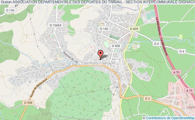 plan association Association Departementale Des Deportes Du Travail - Section Intercommunale Gignac/clermont-l'herault Clermont-l'Hérault