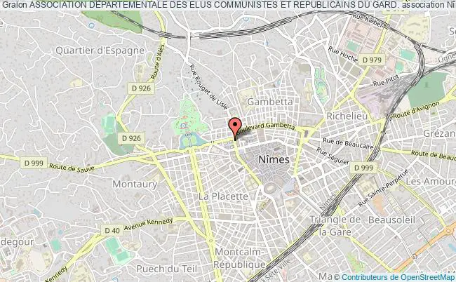 plan association Association Departementale Des Elus Communistes Et Republicains Du Gard. Nîmes