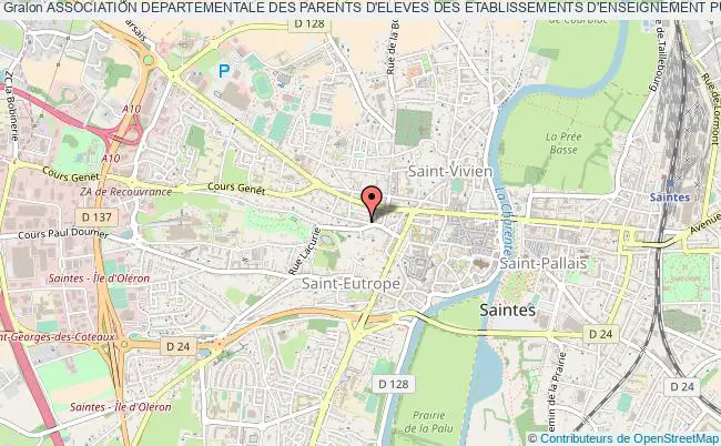 plan association Association Departementale Des Parents D'eleves Des Etablissements D'enseignement Public De La Charente Maritime (adpeep) Saintes