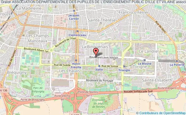 plan association Association Departementale Des Pupilles De L'enseignement Public D'ille Et Vilaine Rennes
