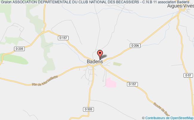 plan association Association Departementale Du Club National Des Becassiers - C.n.b 11 Badens
