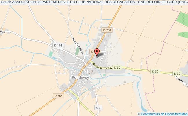 plan association Association Departementale Du Club National Des Becassiers - Cnb De Loir-et-cher (cnb 41) Pontlevoy