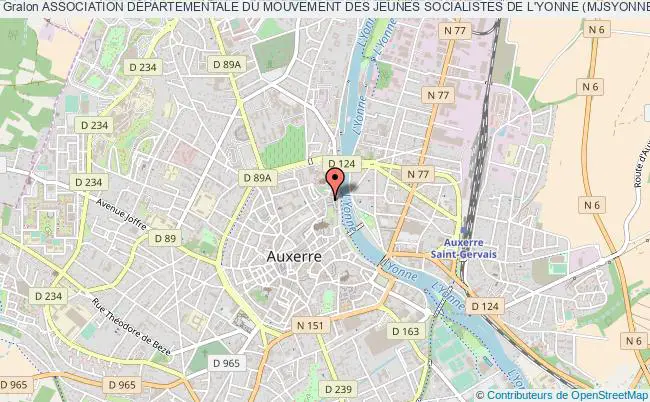 plan association Association DÉpartementale Du Mouvement Des Jeunes Socialistes De L'yonne (mjsyonne) Auxerre